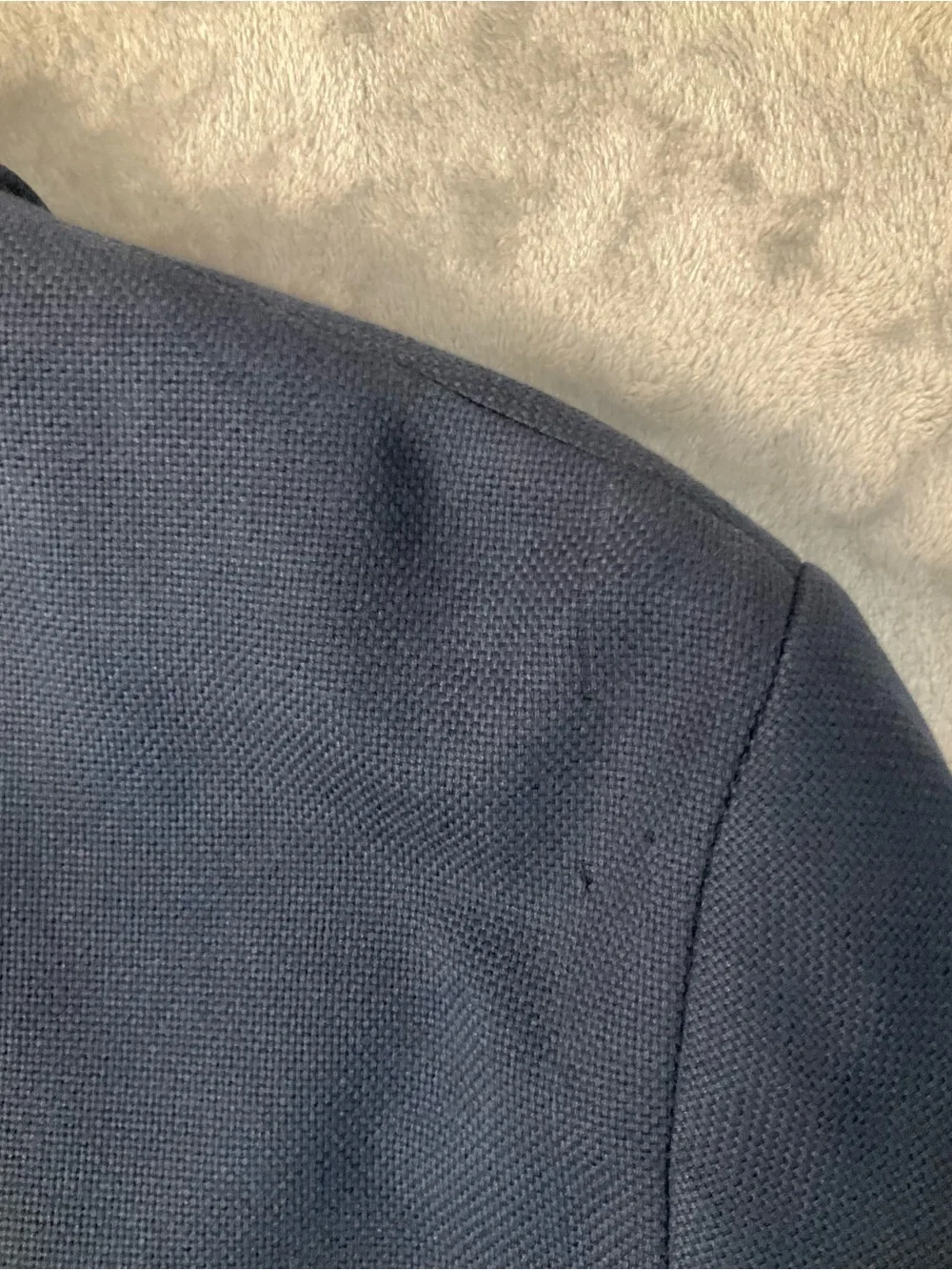 Express Photographer Men's Large Navy Two-Button Sports Coat Slim Fit